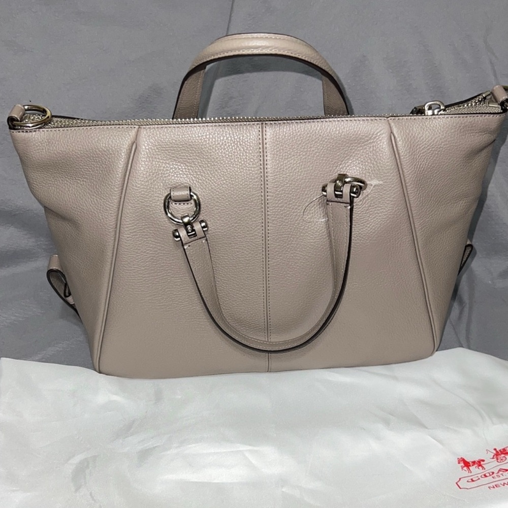Coach Prairie Satchel in Polished Pebble Leather in Taupe - Picture 4 of 5